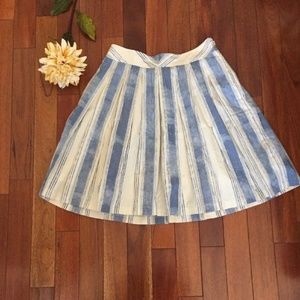 Sale 🔥Maeve Anthropologie Blue/Ivory Stripe Skirt